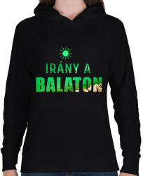 printfashion irány a balaton - Női kapucnis pulóver - Fekete (7451281)