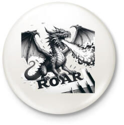 printfashion Sárkány - Kitűző, hűtőmágnes - Fehér (15184338)