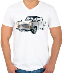 printfashion LEGO Trabant - Retro autó - Férfi V-nyakú póló - Fehér (15532952)