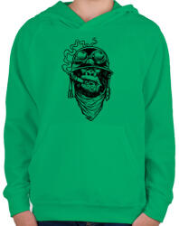 printfashion Majmok kora - Gyerek kapucnis pulóver - Zöld (31220)