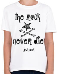 printfashion rock never die - Gyerek póló - Fehér (1523169)