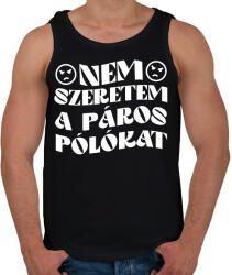 printfashion Páros póló - Nem szeretem - Férfi atléta - Fekete (15597484)