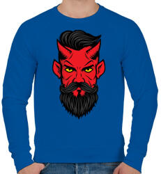 printfashion Hipszter sátán - Férfi pulóver - Királykék (1067871)