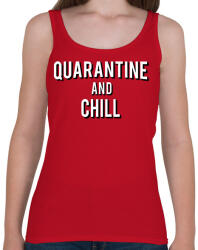 printfashion Quarantine and Chill - Női atléta - Cseresznyepiros (2479474)