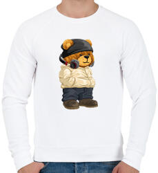 printfashion DJ maci - lemezlovas - Férfi pulóver - Fehér (9474513)