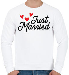 printfashion Just Married - Férfi pulóver - Fehér (10589895)