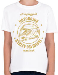 printfashion A legnagyobb motorosok - Harley-Davidson - Gyerek póló - Fehér (7203907)