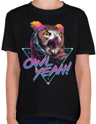 printfashion Owl yeah! - Gyerek póló - Fekete (13830682)