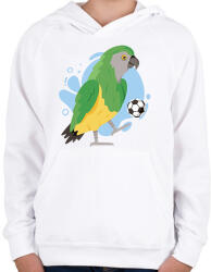 printfashion Focista papagáj - Gyerek kapucnis pulóver - Fehér (12653971)