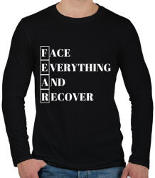 printfashion FEAR - Face Everything And Recover - Férfi hosszú ujjú póló - Fekete (2470662)