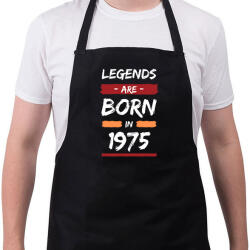 printfashion Legends are born in 1975 - Kötény - Fekete (14388033)