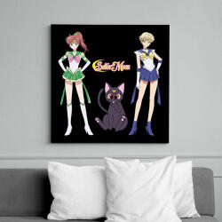 printfashion Sailor Moon - Jupiter, Luna, Uranus - Vászonkép - Fekete (14959349)