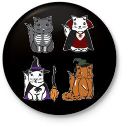 printfashion halloween cicák - Kitűző, hűtőmágnes - Fekete (14538478)