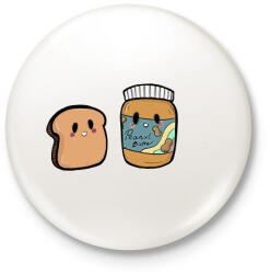 printfashion Kenyér és mogyoróvaj - Kitűző, hűtőmágnes - Fehér (13575736)