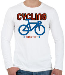 printfashion Cycling Fanatist - Férfi hosszú ujjú póló - Fehér (10210955)