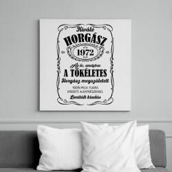 printfashion Kiváló horgász - Évszámmal (fekete) - Vászonkép - Fehér (7194855)