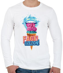 printfashion Fagyi szezon! - Férfi hosszú ujjú póló - Fehér (1599397)