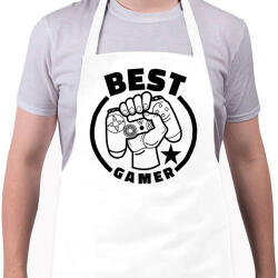 printfashion Best gamer - Kötény - Fehér (13639531)