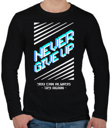 printfashion nevergiveup - Férfi hosszú ujjú póló - Fekete (10927636)