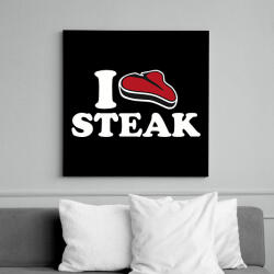 printfashion I love steak - Vászonkép - Fekete (6651219)