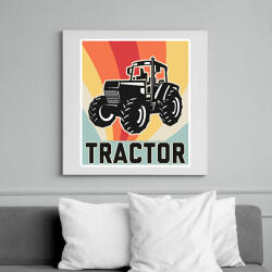 printfashion Retro Traktor - Vászonkép - Fehér (6627281)