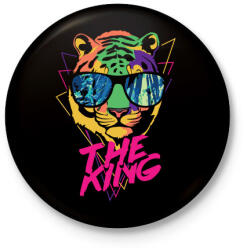 printfashion Tigris király - Kitűző, hűtőmágnes - Fekete (3096634)