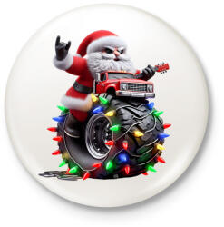 printfashion Monster Truck rocker mikulás - Kitűző, hűtőmágnes - Fehér (15238979)