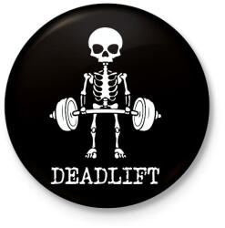 printfashion Deadlift - Kitűző, hűtőmágnes - Fekete (8955176)