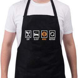 printfashion BITCOIN 4 EVER 83 - Kötény - Fekete (6212255)