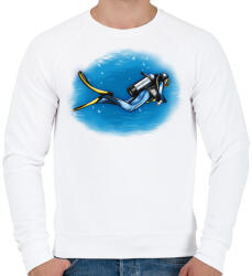printfashion Búvár - Férfi pulóver - Fehér (12660510)