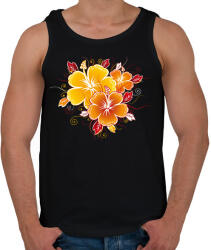 printfashion Hibiscus - Férfi atléta - Fekete (1278659)