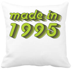 printfashion made-in-1995-green-grey - Párnahuzat, Díszpárnahuzat - Fehér (488016)