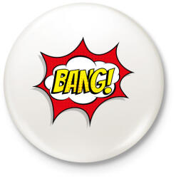 printfashion Bang! - Kitűző, hűtőmágnes - Fehér (4248308)