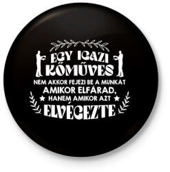 printfashion Egy igazi kőműves - Kitűző, hűtőmágnes - Fekete (10294014)