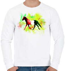 printfashion absztrakt ló - Férfi pulóver - Fehér (1209661)
