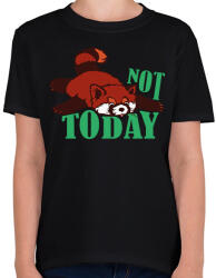 printfashion Not today - Vörös panda - Gyerek póló - Fekete (13326246)