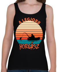 printfashion Legjobb horgász - Női atléta - Fekete (4836642)