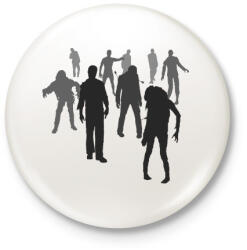 printfashion Zombik - Kitűző, hűtőmágnes - Fehér (3076570)