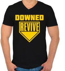 printfashion Warzone: Downed - Férfi V-nyakú póló - Fekete (3023431)