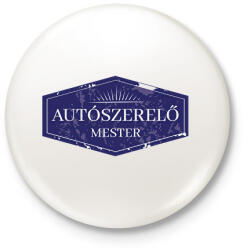 printfashion Autószerelő mester - Kitűző, hűtőmágnes - Fehér (6565301)