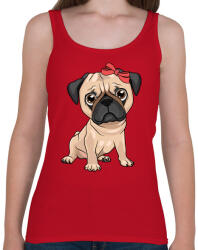 printfashion Mopsz piros masnival - Női atléta - Cseresznyepiros (4257649)