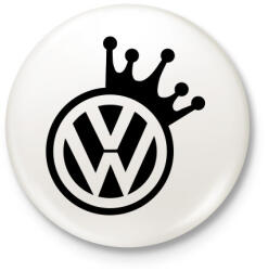 printfashion VW Király (fekete) - Kitűző, hűtőmágnes - Fehér (3080747)