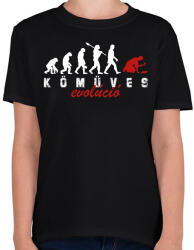 printfashion Kőműves evolúció - Gyerek póló - Fekete (10291832)