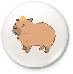 printfashion Cuki capybara - Kitűző, hűtőmágnes - Fehér (13680893)