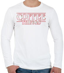 printfashion Coffee Things - Férfi hosszú ujjú póló - Fehér (2361795)