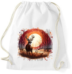 printfashion Szarvas - erdei naplemente - ajándék vadászoknak - Sportzsák, Tornazsák - Fehér (15377588)