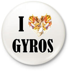printfashion I love Gyros - Kitűző, hűtőmágnes - Fehér (9458900)