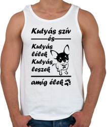 printfashion Kutyás szív és kutyás lélek - Férfi atléta - Fehér (5967069)