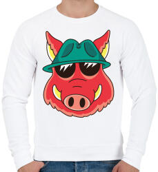 printfashion Vaddisznó - Férfi pulóver - Fehér (4173219)