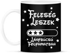 printfashion Feleség leszek Lánybúcsú folyamatban - Bögre - Fekete (16487042)